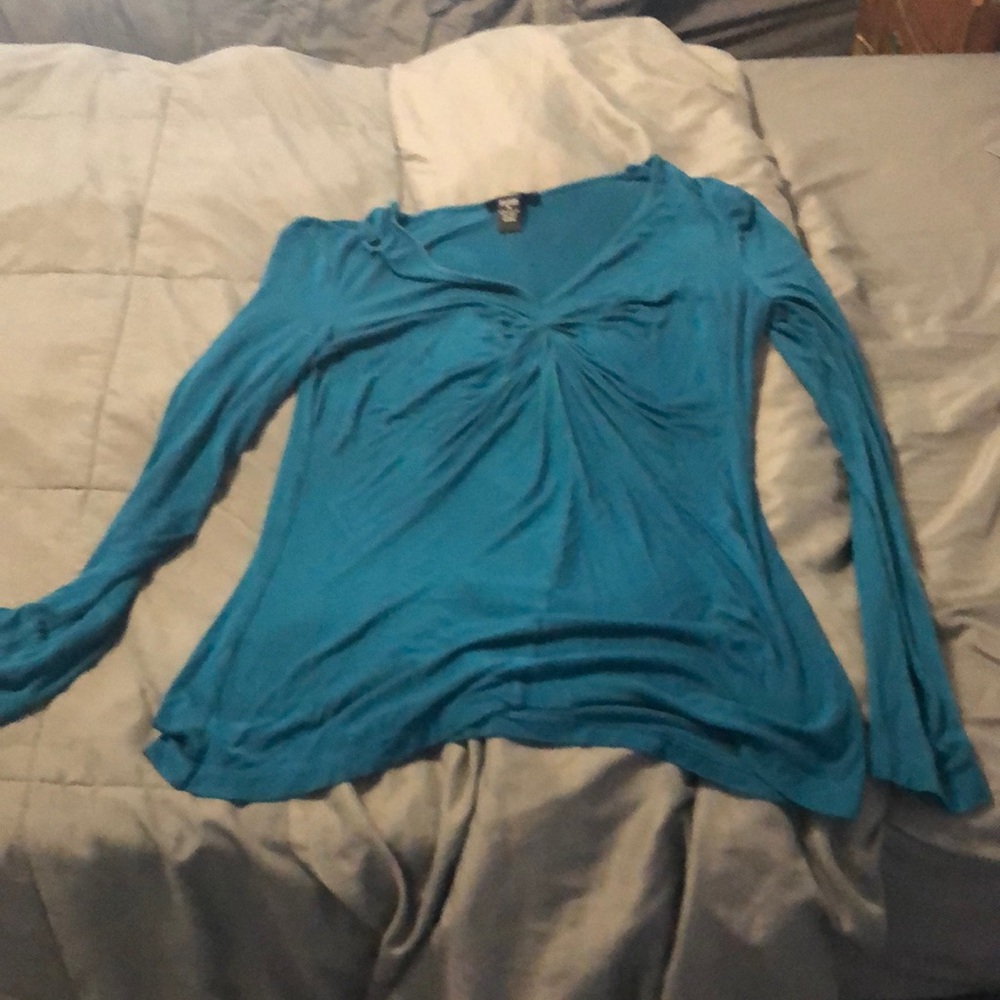 Women's Blue Long Sleeve Top